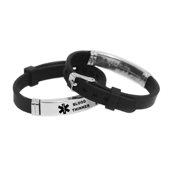 Pulseiras de charme tipo 2 diabetes aço inoxidável vidas de aço estrela médica sile sile alerta pseras jóias de entrega de jóias dhgarden dh8dz