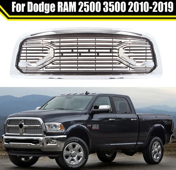 Geändert für Dodge RAM 2500 3500 2010-2019 Kühlerverkleidungen Abdeckung Racing Grill Grills Haube Mesh Frontgrill Obere Stoßstangengitter