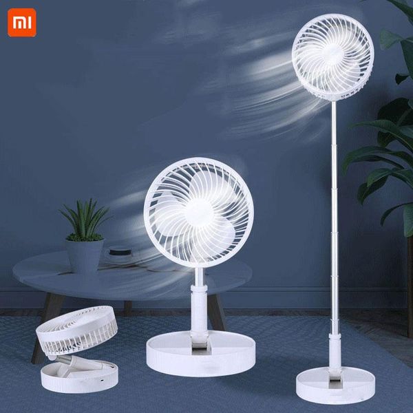 Fãs Xiaomi fã portátil USB recarregável dobramento telescópico Fan Mini Fan para o ar condicionado de acampamento ao ar livre em casa