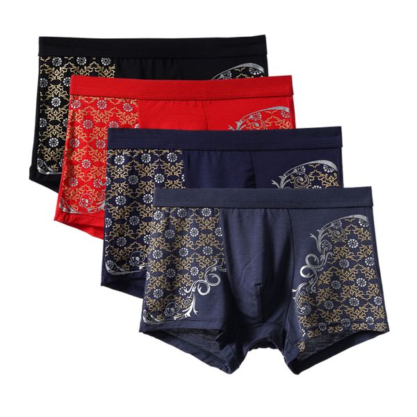 MUITAS PONTAS 4PCS/lote masculino masculino masculino boxeadores de roupas de moda impressão de alta qualidade boxers de tamanho grande masculino boxer homme boxershorts 230515