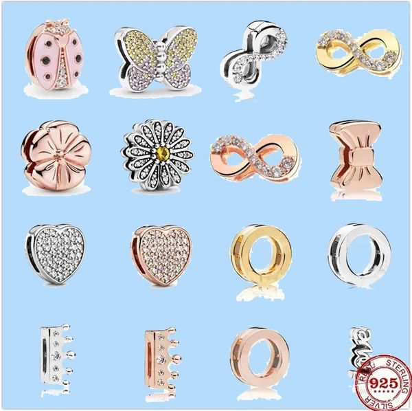 925 Charm-Perlen-Zubehör für Pandora-Charms-Schmuck, Schmuck, Geschenk, Großhandel, zeitlose, funkelnde Clip-Herzperle