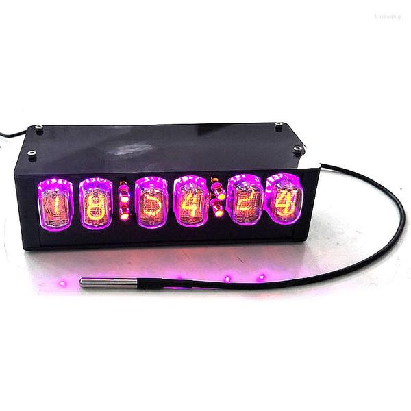 Relógios de mesa Relógios de 6 bits Retro Glow IN12 Tubo Relógio DIY Kit GPS Data de tempo e temperatura Ornamentos automáticos da área de trabalho Gift Gift