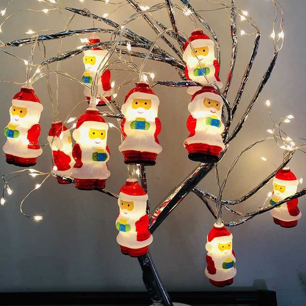 Stringhe Decorazioni natalizie Luce dell'albero Babbo Natale 10/20 Stringa LED USB/Alimentazione a batteria Per Matrimonio Festa Camera da lettoStringhe LEDLED