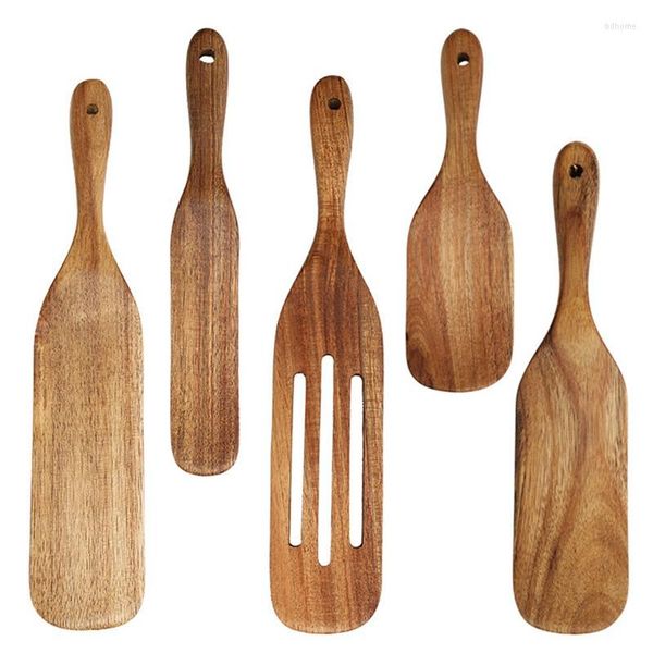 Piatti fatti a mano in legno Premium Spurtle Set Spurtles utensili da cucina resistenti al calore antiaderenti scozzesi