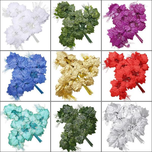 Flores decorativas Folhas/galhos de uva simulados galhos artificiais Decorações Exibir simulação