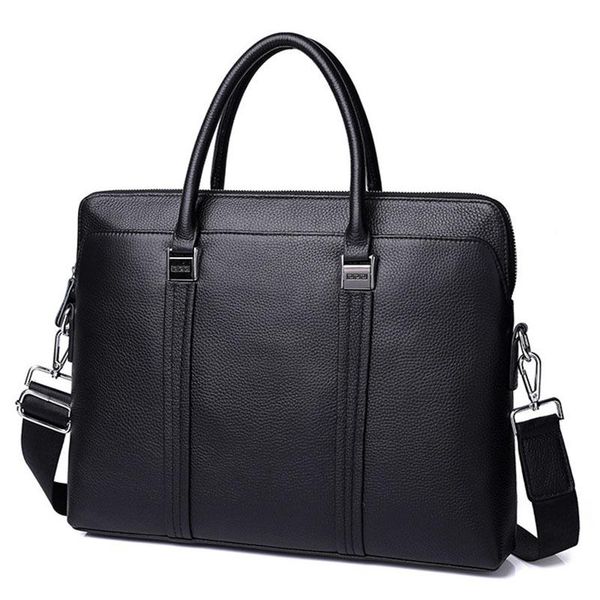 Pastas de bolsas grandes bolsas de ombro de laptop de couro genuíno para homens marca moda vaca bruecaase bolsas de viagem masculinas 14 