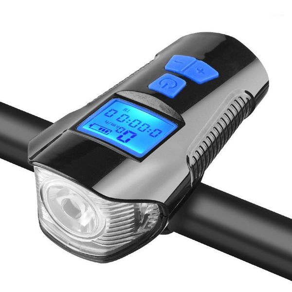 Fahrrad Lichter Wasserdicht Starke Licht Fahrrad Lenker Scheinwerfer Radfahren USB Aufladbare Mit Hupe Und Tachometer1