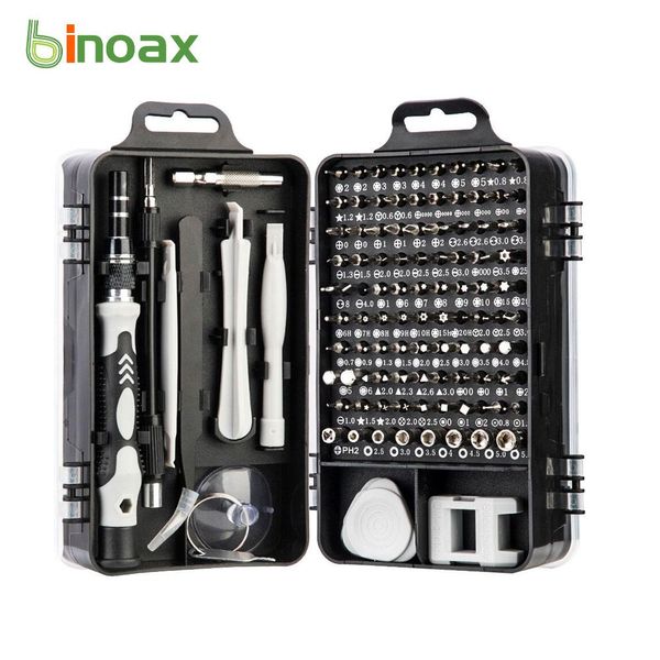 Schroevendraaier Binoax Conjunto de chave de fenda de precisão magnética 112/115 em 1, conjunto de ferramentas manuais para reparo de telefone e computador
