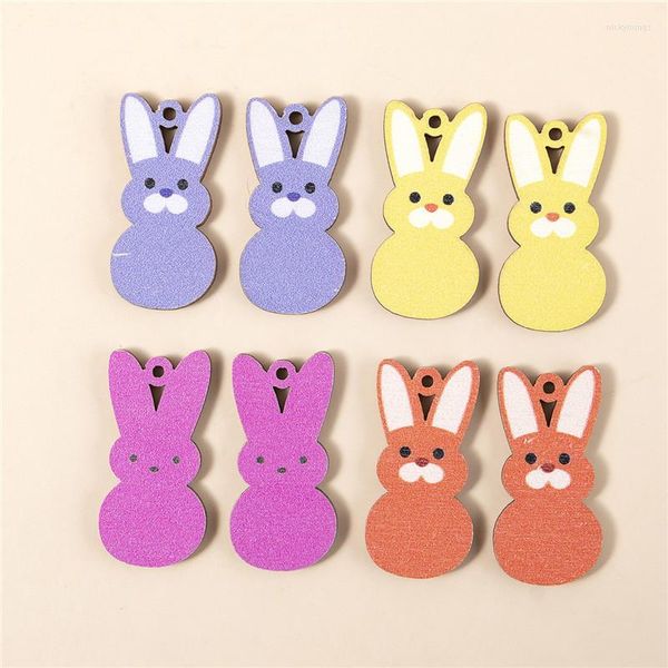 Charms 6pcs/8pcs Cartoon Gift Tag Wood Pingente Birthday Party for Girls Kids DIY Decoration Festival Supplies