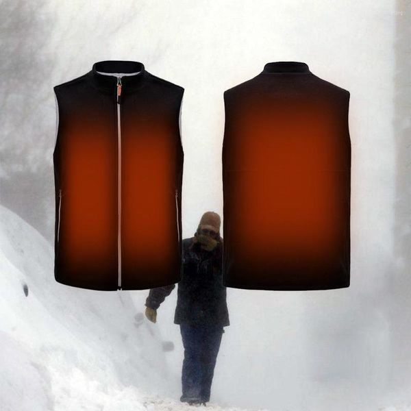 Yarış Ceketleri 2023 Yükseltilmiş Erkekler Açık USB Isıtmalı Yelek Ceket Karbon Fiber Elektrikli Termal Giysiler Kış Kayak Damlası