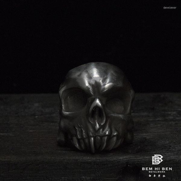 Кластерные кольца Bem Hi Ben Женский скелетный скелетный череп 925 Серебряный серебряный серебряный оригинальный дизайн ручной дизайн