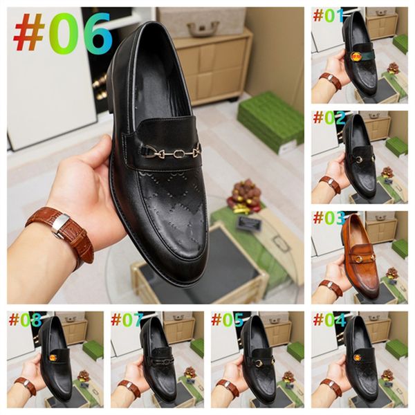 2023 Designer Hommes Mocassins Chaussures en cuir véritable Noir marron Mocassins Affaires À La Main Chaussure Formelle Fête Bureau De Mariage Luxueux Hommes Robe Chaussures taille: EU38-46