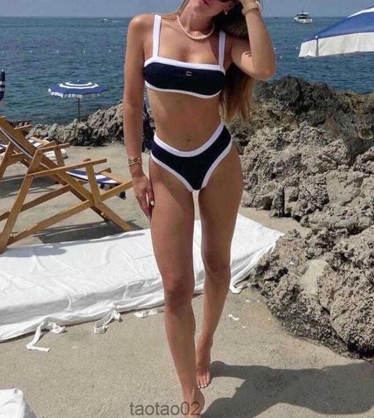 23SS Summer Beach Sunshine Kadın Mayo Tasarımcısı Üst düzey lüks bikini c mektup elmas dikiş seksi iki parçalı bikinisfz4d