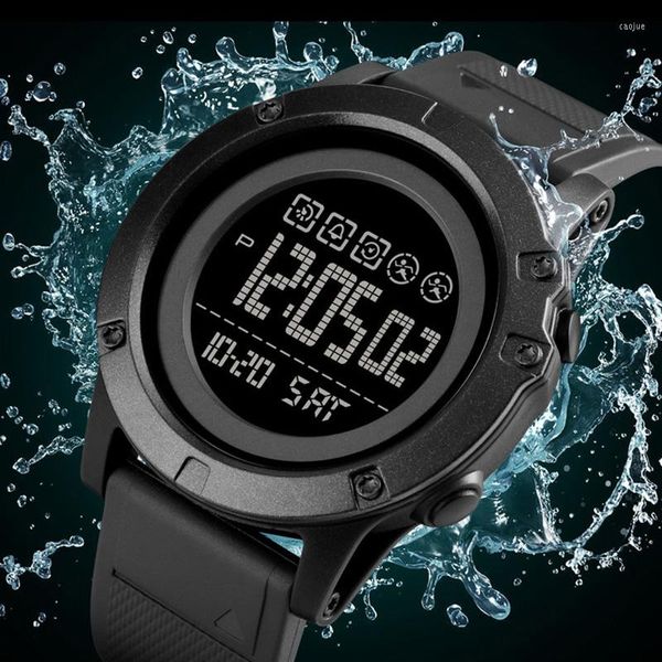 Armbanduhren Sportuhr Männer Wecker Cowboy Wasserdichte Wochenanzeige Uhren Denim Digital Relogio Masculino SKMEI