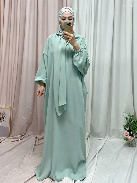 Roupas étnicas Ramadan One Piece Oração Muçulmana Vestuário Mulheres Hijab Abaya Jilbab Maxi Dress Khimar Burqa Islâmico Overhead Arab Robe