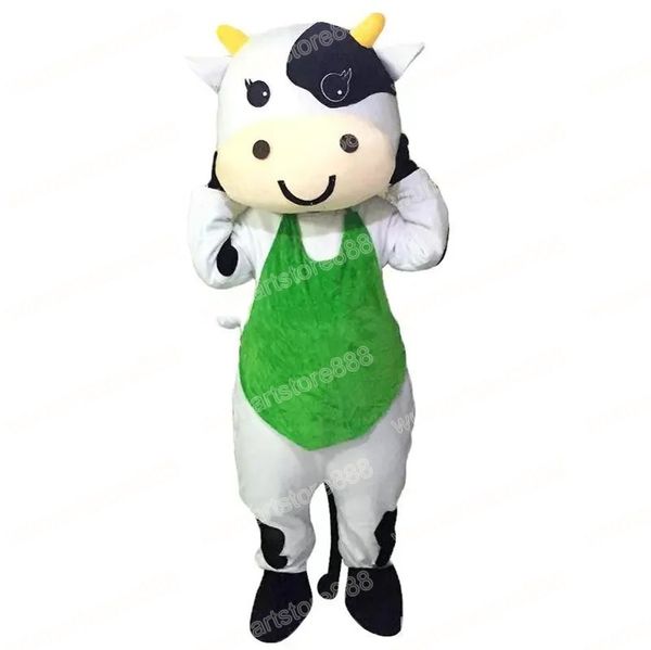 Halloween Milk Cow Mascote Costume Carnaval Unissex Adultos Roupa Tamanho dos adultos Festa de aniversário de Natal Festa de vestuário ao ar livre adereços de fantasia