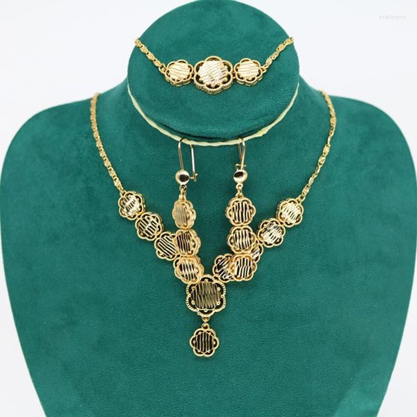 Brincos de colar Definir colar de cor dourado colar de gargantilhas etíopes/brincos/anel/pulseira Eritreia Habesha Africa Bride