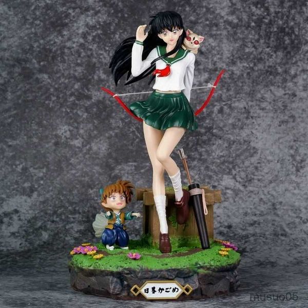 Figure giocattolo d'azione 28 cm inuyasha shippo figura modello giocattolo pvc sesshomaru figurine bella ragazza ragazza seconda dimensione regalo creativo