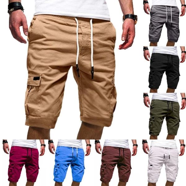 Shorts masculinos 2023 Summer Mens Fitness Casual Cream Pants curtas Bolsa esportiva de alta qualidade