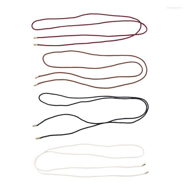 Cinture 4 pezzi da donna PU in pelle lavorata a maglia cintura in corda con catena per abiti da ragazza magri e sottili