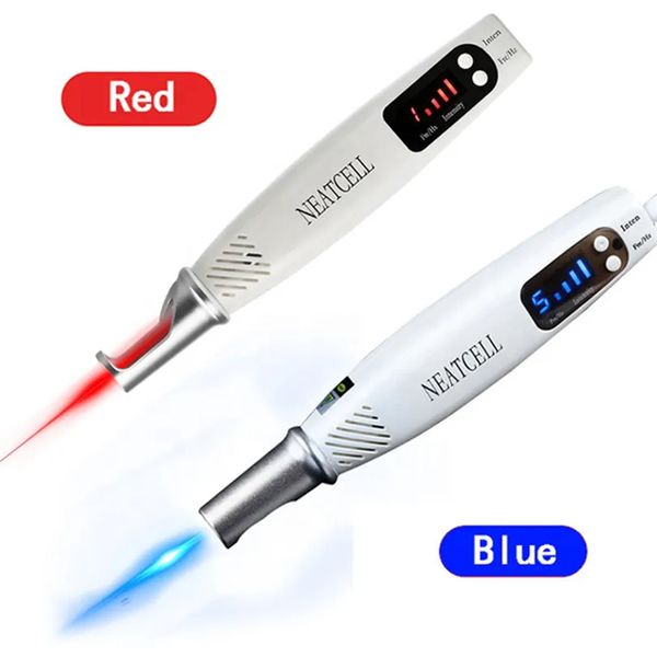 Lavagem de sobrancelha portátil Remoção a laser de luz azul vermelha Remoção de mole Picos de laser picossegundos caneta