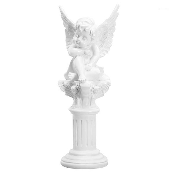 Papéis de parede 1 Conjunto de resina Angel Sculpture Decoration estátua da coluna romana