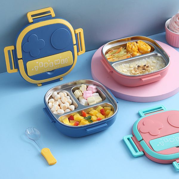 Bento Kutular 500ml Paslanmaz Çelik Bento Kutusu Çocuklar İçin Yalıtımlı Öğle Yemeği Kutusu Yürümeye Başlayan Kızlar Metal Porsiyon Kesitleri Sızdır Yoksa Öğle Konteyneri Kutusu 230515