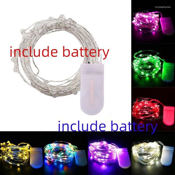 Dizeler LEDS Bakır Tel Peri Işıkları Hücre Pil Patlı Pil Partisi LED String Party Düğün Noel Işığı İç Mekan Tatil Dekoru