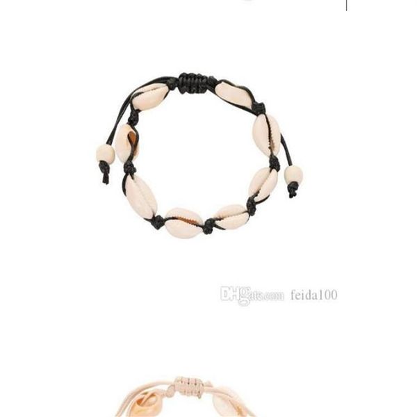 Pulseira europeia americana comércio exterior trançado shell pulvelet joias de jóias havaianas moda de lazer de lazer Natural shellchain wl8341k