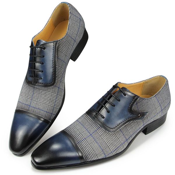 Sapatos de couro genuíno de homens de sucesso Nenhuma tecido elegante e elegante sapatos de grife para homens novos sapatos de couro casual britânico