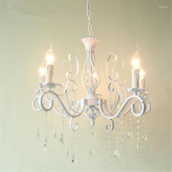 Candeliers retro loft forjado ferro branco cristal deco hang iluminação