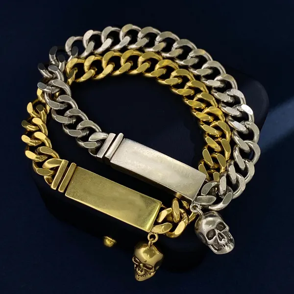 MQ-Armband mit Totenkopf-Designer für Damen, höchster Zähler, fortschrittliche Materialien für Herren, 5A T0P, vergoldet, 18 Karat, europäische Größe, Markendesigner, Luxusmode mit Box 002