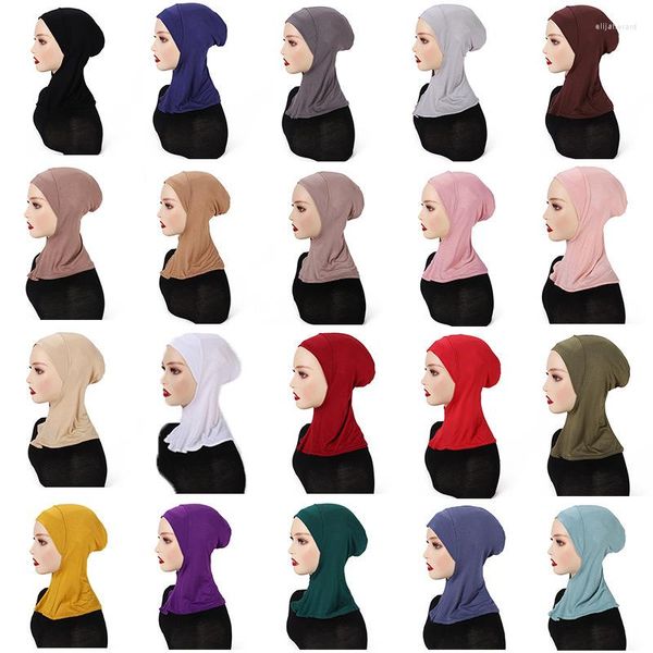 Sciarpe 2023 Donne Islamico Tubo Interno Turban Cap Musulmano Hijab Sciarpa di Cotone Testa All'ingrosso Fascia Per Capelli Della Fascia Accessori Per Capelli