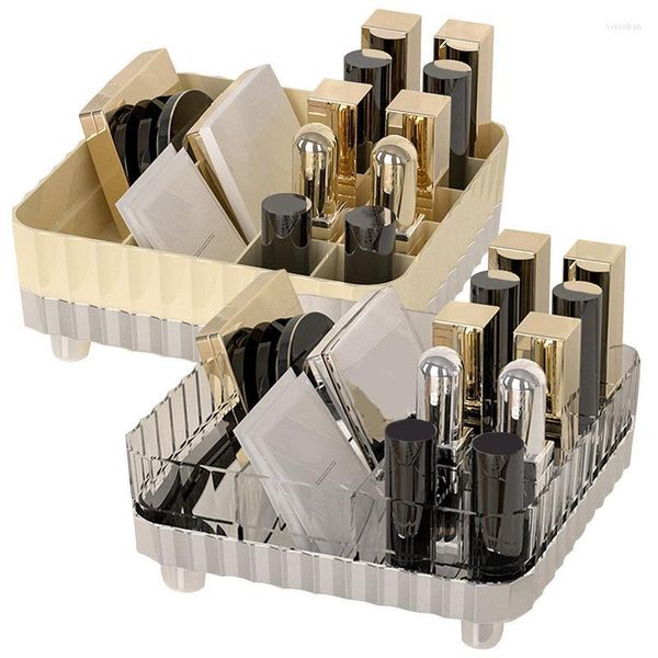 Scatole portaoggetti Organizer per trucco Scomparto Design Scatola per cosmetici da tavolo Porta pennelli portatile Astuccio Rossetto Gioielli Nail Polis