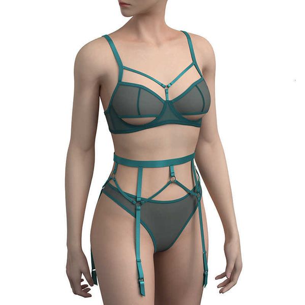 Bikini Air Bra Mutandine Donna New Sexy perizoma a vita bassa e set perizoma push-up con ricamo in pizzo di cotone