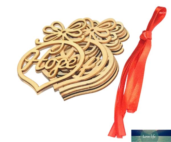 Carta de Natal por atacado Wood Church Heart Bubble Padrão Ornamento X'mas Tree Decorations Party Favor Festival Home Ornamentos pendurados Presente, 6 pc por bolsa