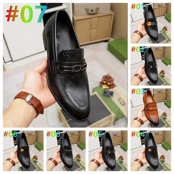 Scarpe ad abiti formali di alta qualità per designer delicati uomini Black Brown Marrone Genuina in pelle Scheda puntata Mens Business Oxfords Casual Shoess Dimensioni: EU38-46