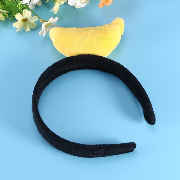 Bandane Peluche Cerchio per capelli Frutta Tiara nera Cosplay Copricapo Accessori per feste Scrunchies Banana