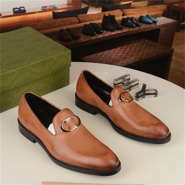 23SS Designer Men Loafers обувь настоящая кожаная черная коричневая мокасины бизнес-обувь