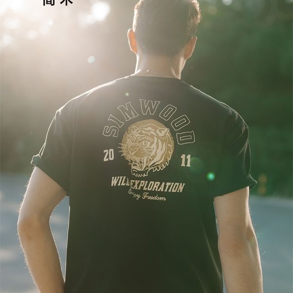 Herren T-Shirts Sommer Oversize T-Shirts Männer Zurück Tiger Print Plus Größe 100 % Baumwolle Tops Bequeme T-shirts SM120014 230512