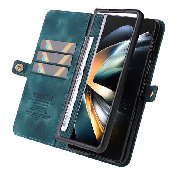 Custodie per telefoni in pelle PU Cover posteriore rigida Protezione per slot per carte di credito in pelle per Samsung Galaxy Z Flip 3 4 Z Fold 3 4 5G