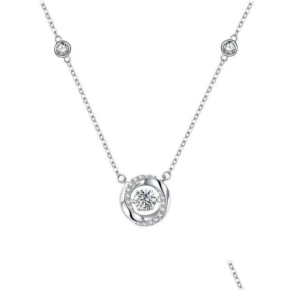 Ожерелье для подвесных ожерелье для женщин, бьющих сердце, сперф -круглая блестящая цепочка, украшения, подарки, подарки подарки Dh8eg