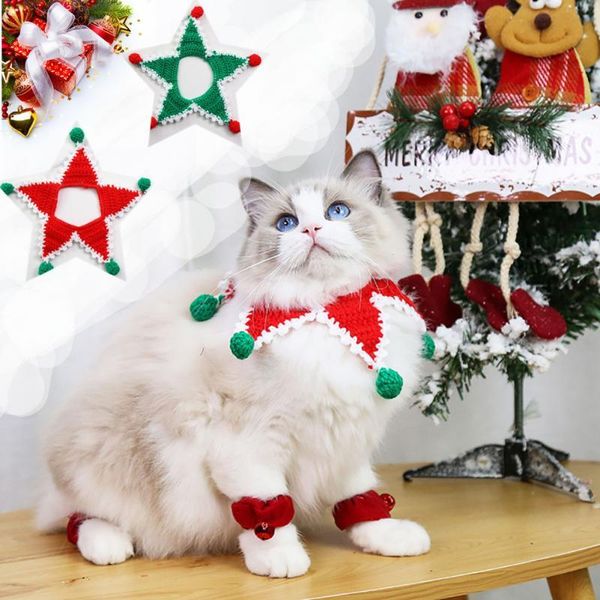 Костюмы кошек ПЭТ Рождественские воротники шарфы кошки собаки вязаные змеи шерстяные шляпы аксессуары декор