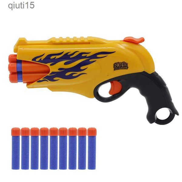 Gun Toys Neue Ankunft Manuelle 6-Schuss Revolver Soft Bullet Gun Pistole Anzug für Nerf Bullets Spielzeug Pistole Sicher EVA Dart Blaster Spielzeug für Kinder T230515