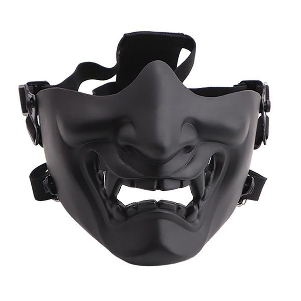 2020 neue Scary Smiling Ghost Halbe Gesichtsmaske Form Einstellbare Taktische Kopfbedeckung Schutz Halloween Kostüme Accessories281f