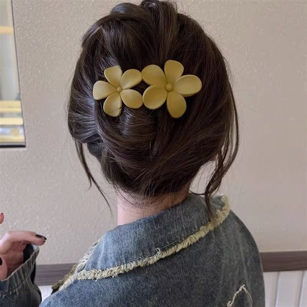 S3646 Gioielli di moda Womens Resin Hairpin Hair Clip Bobby Pin Lady Girls Double Flower Barrette Big Bollill Accessori