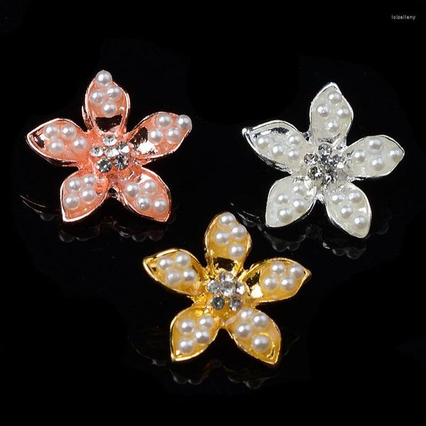 Charms 50pc 19 19mm oro rosa / argento colore lega materiale ciondolo fiore perla ciondolo per gioielli da sposa fai da te fatti a mano