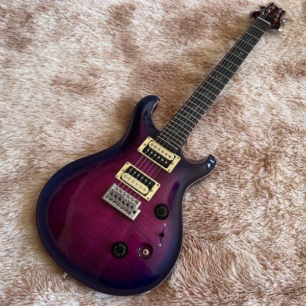 Guitarra elétrica personalizada mogno de bordo sólido top mogno corporal trêmulo ponte