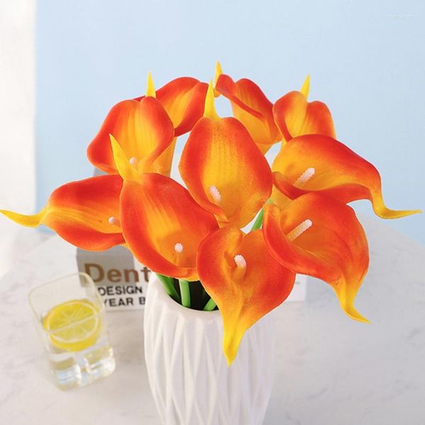 Flores decorativas 20pcs Artificial Calla Lily Flow