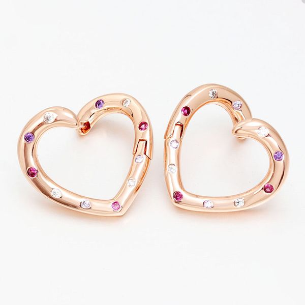 Orecchini a cerchio cuore in oro rosa di lusso per gioielli Pandora Orecchini in argento sterling 925 designer di nozze per le donne Regalo fidanzata Orecchini d'amore con cofanetto originale